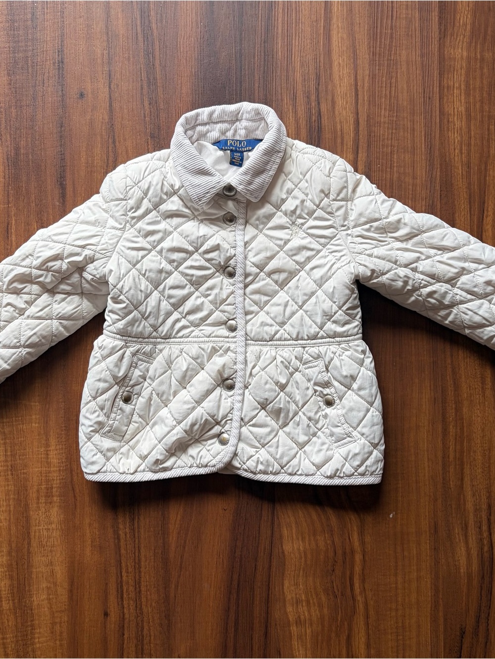 Polo by Ralph Lauren Cream Quilted Kids Puffer Jacket